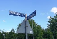 Straßenschild Wiikingstraße, München, Perlacher Forst